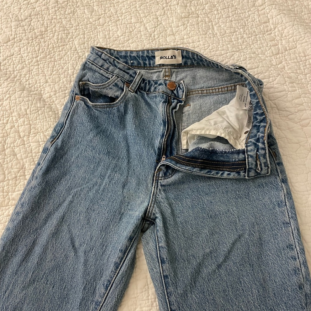 Rollas high rise east coast crop flare jeans